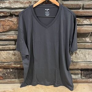 True Classic Carbon Gray V-Neck Cotton Blend T-Shirt